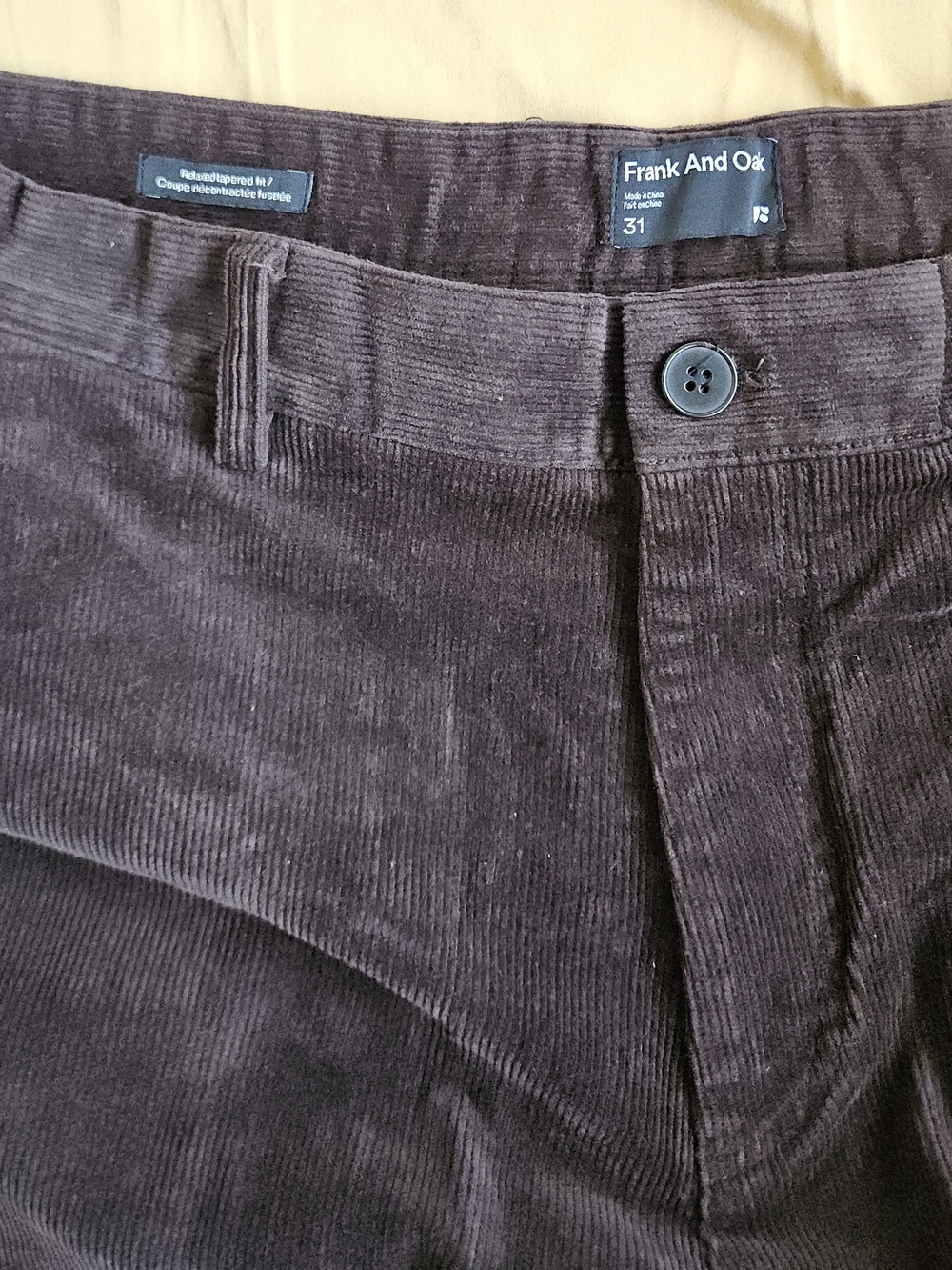 Frank & Oak Men's Corduroy Pants in Dark Brown - Picture 4 of 7